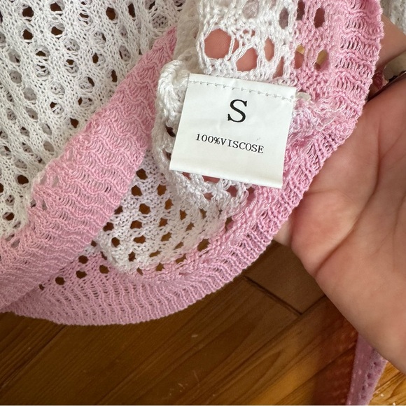 Color Block Crochet Cropped Sweater Size Small - Picture 2 of 3